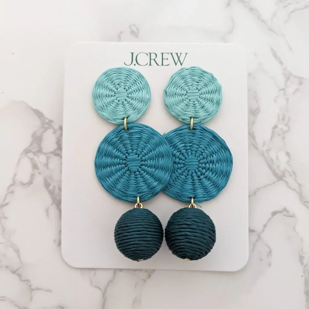 J.Crew Triple-Drop Raffia Earrings - Picture 5 of 6